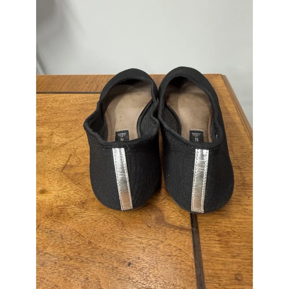 STEVEN New York Women's 9.5 Knit Ballet Flats Round Toe Black Shoes Slip On
